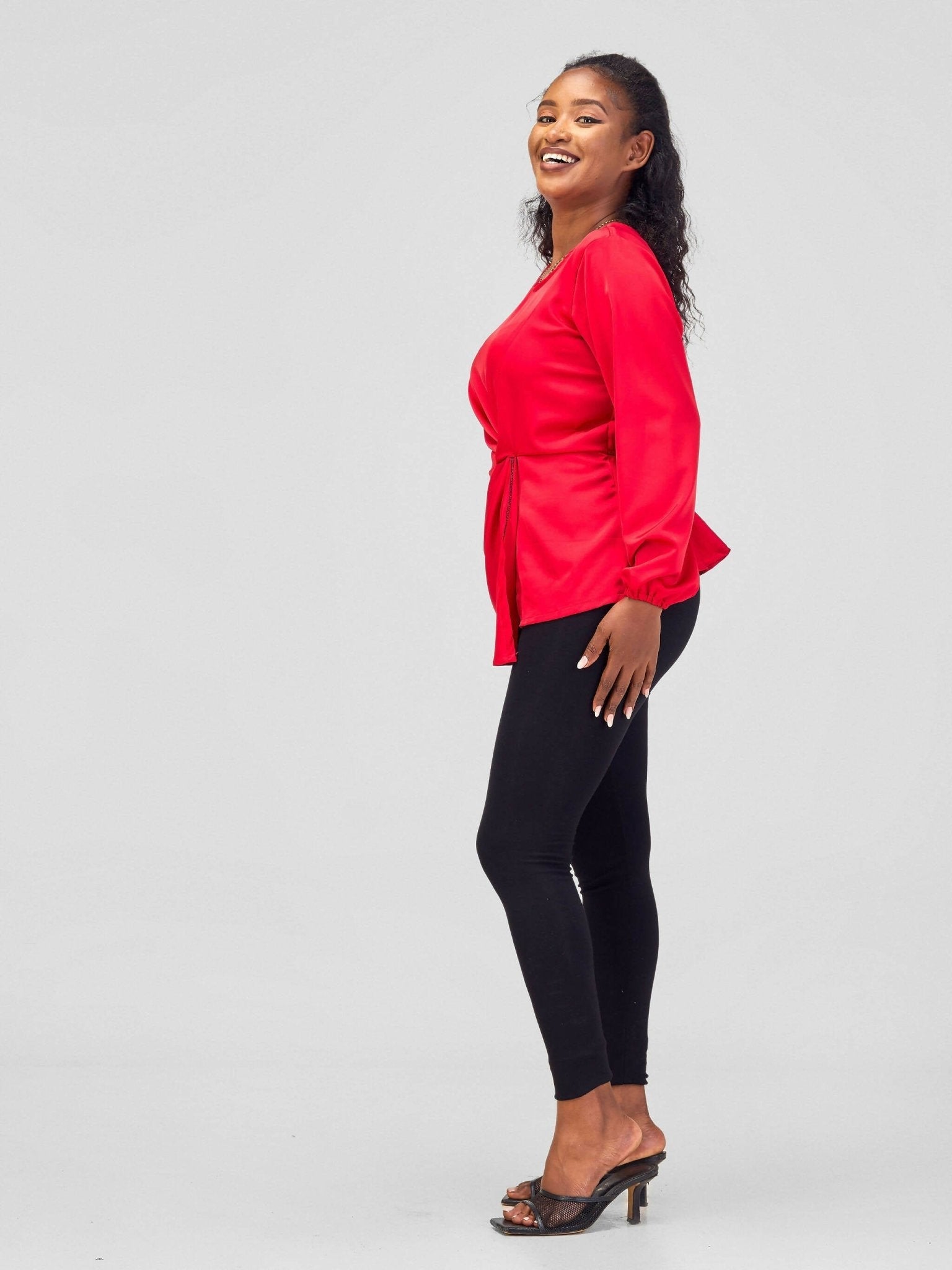 Silk House Collection Raya Top - Red - Shopzetu