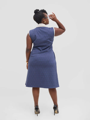 Silk House Collections Eloisa Dress - Striped Blue - Shopzetu