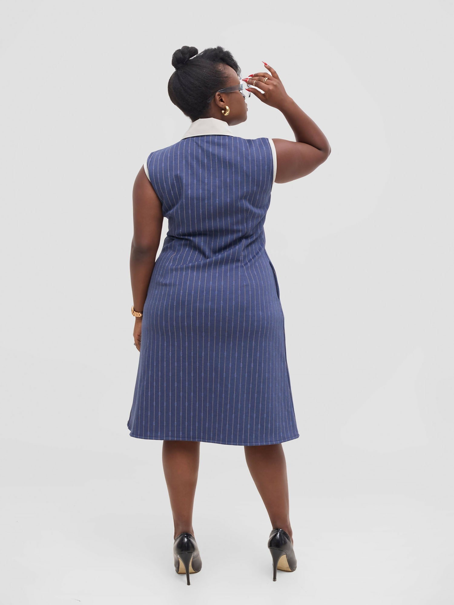 Silk House Collections Eloisa Dress - Striped Blue - Shopzetu