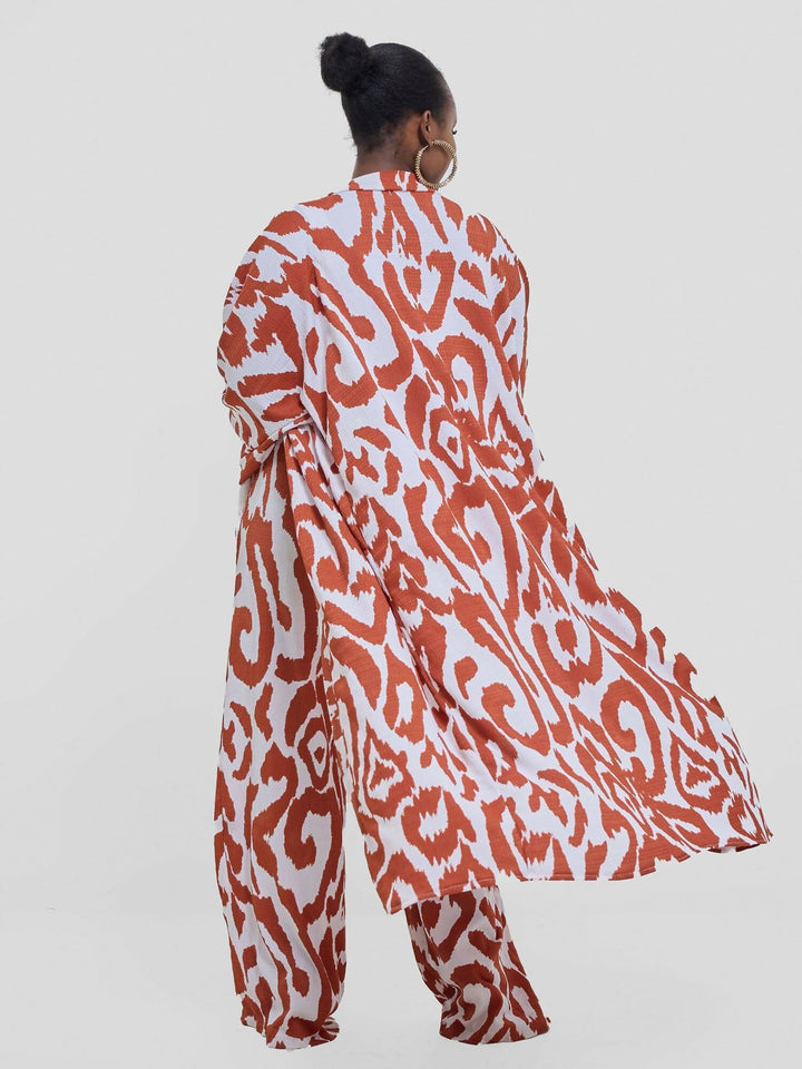 Silk House Collection Tasha Pant Set - Brown Print - Shopzetu