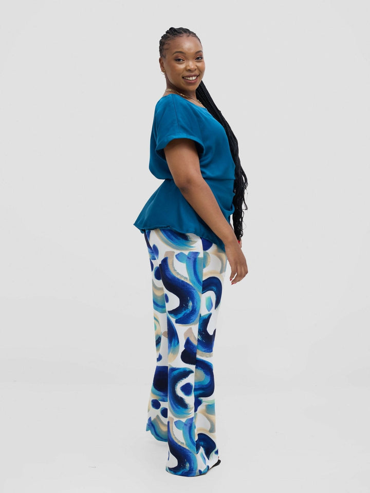 Silk House Collection Raya Top - Blue - Shopzetu