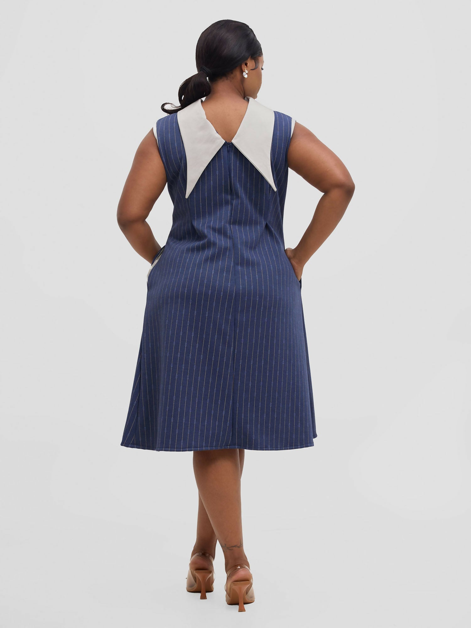Silk House Collections Eloisa Dress - Striped Blue - Shopzetu