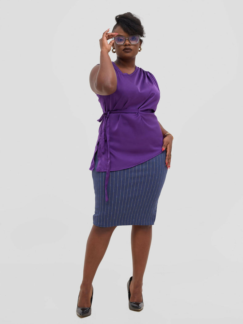 Silk House Collections Racquel Top - Purple - Shopzetu