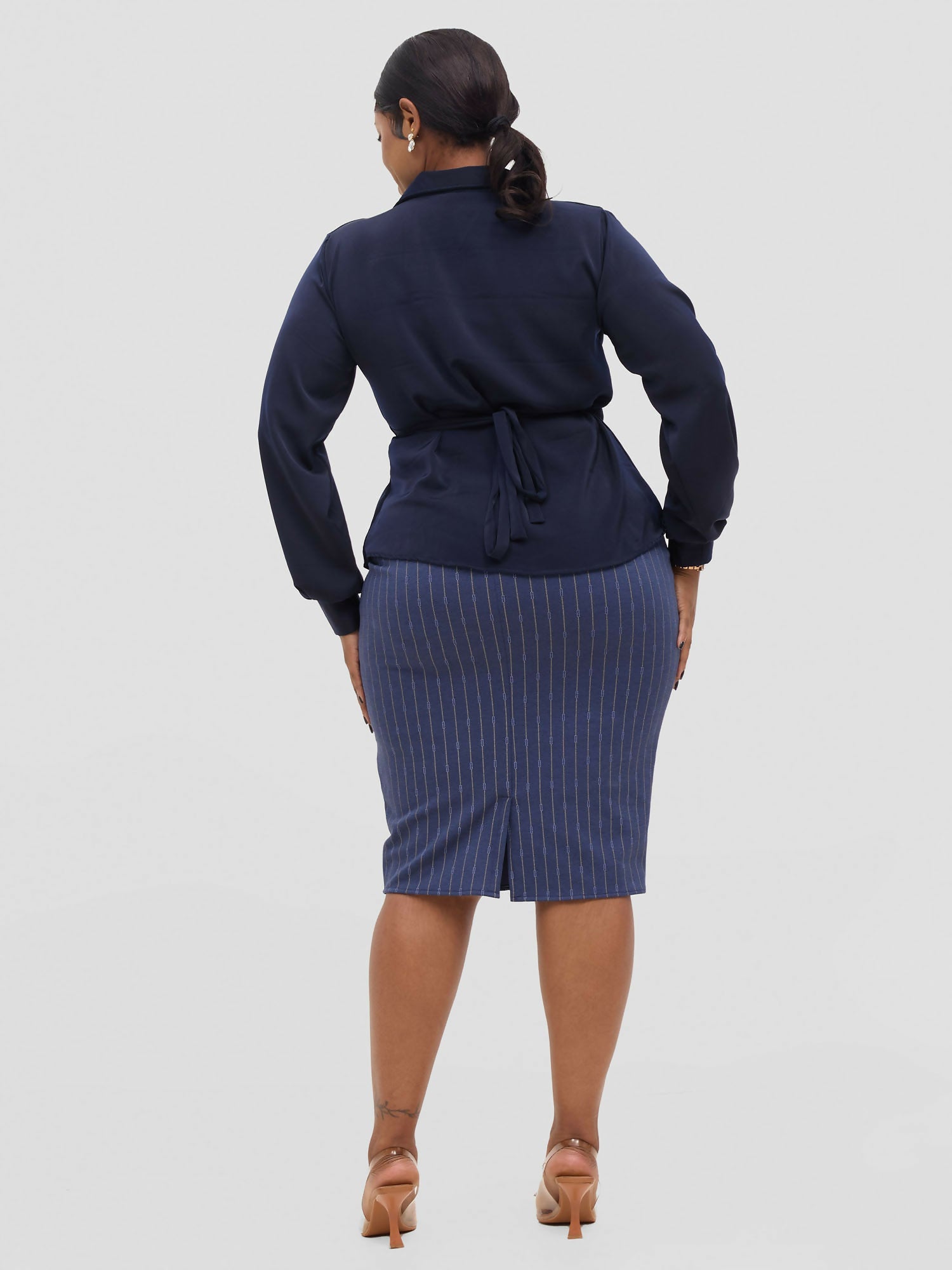 Silk House Collection Mia Navy Skirt - Navy Blue - Shopzetu