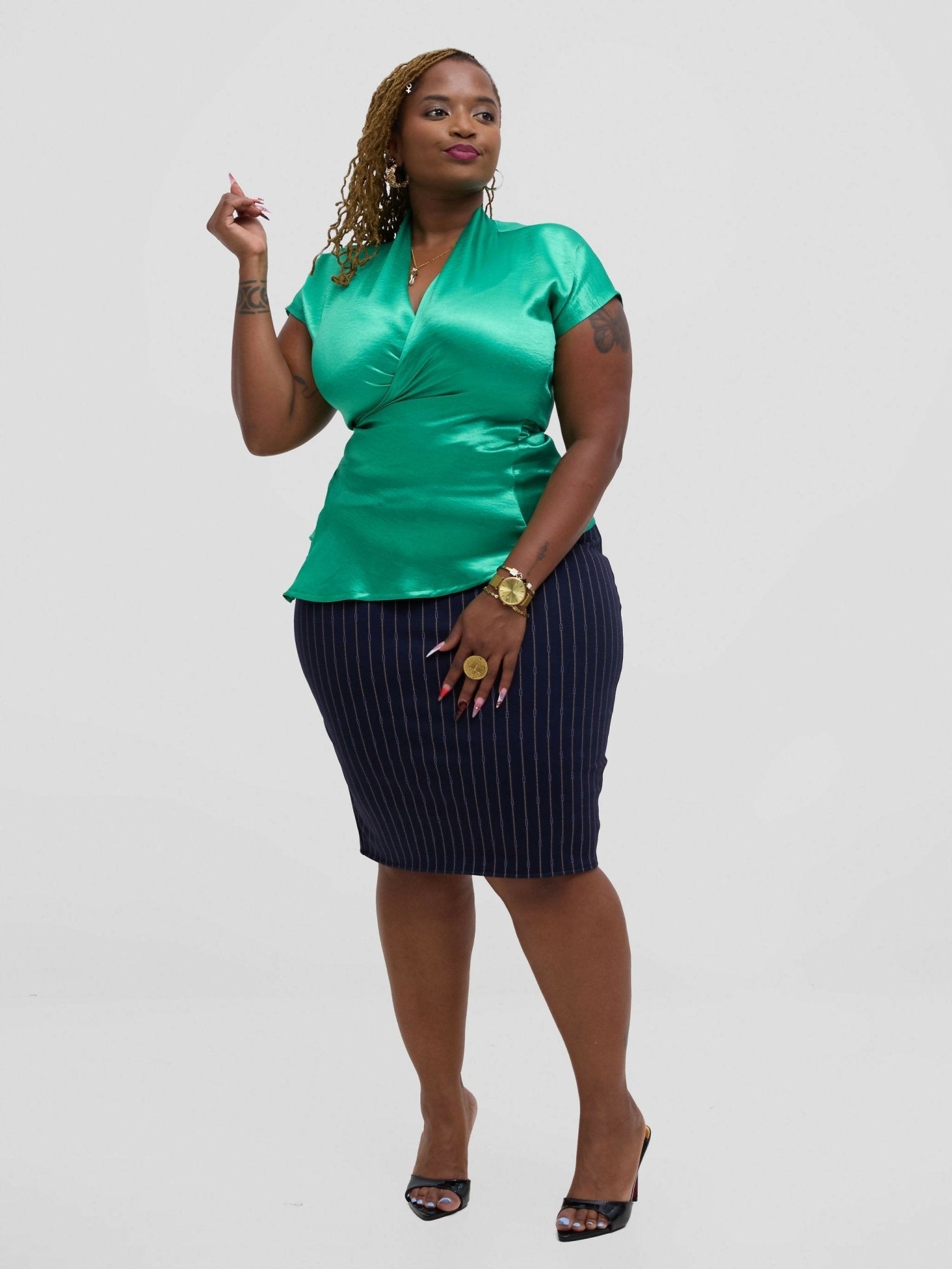 Silk House Collection Koa Top - Green - Shopzetu
