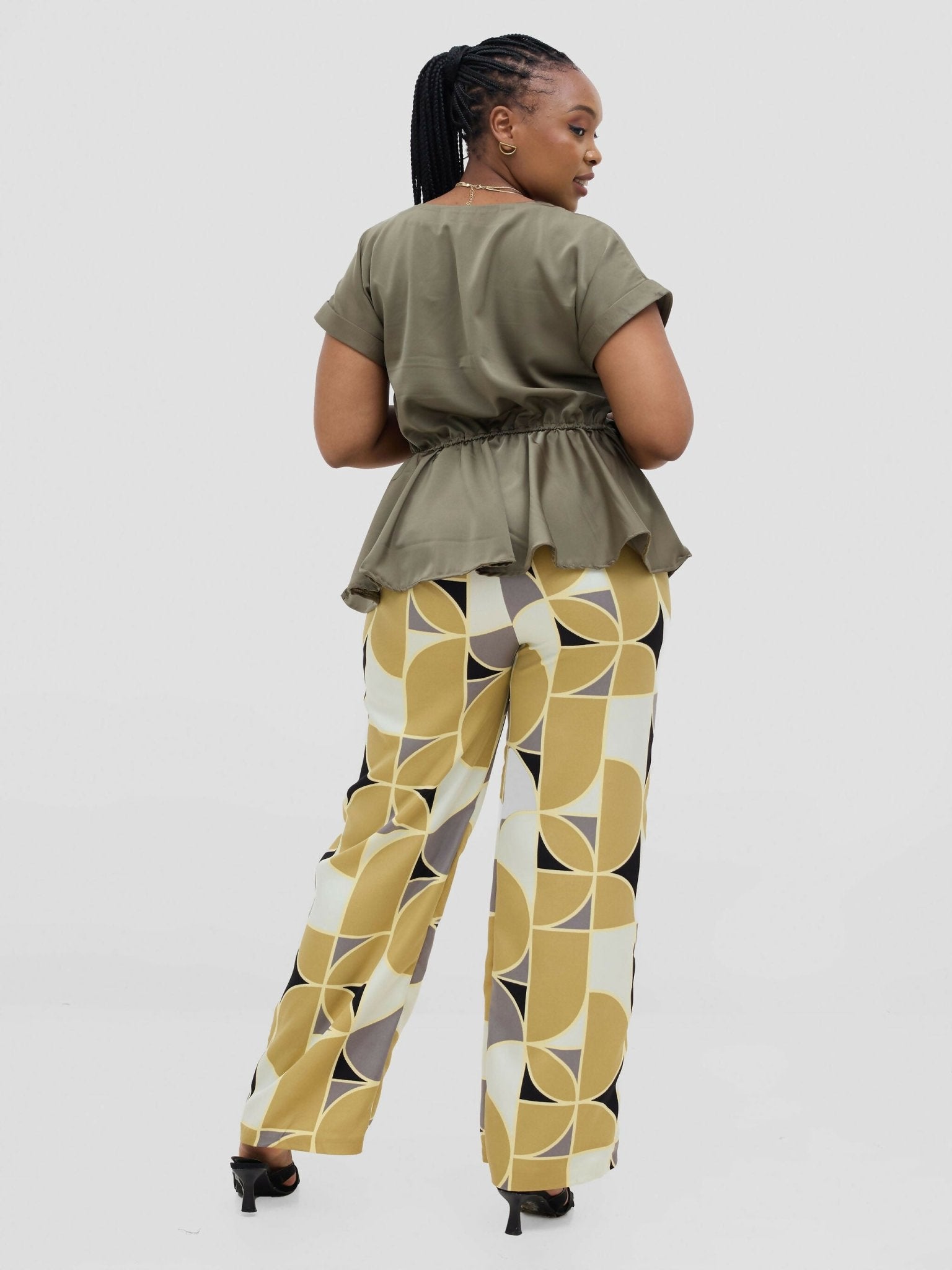 Silk House Collection Rana Pant - Green Print - Shopzetu