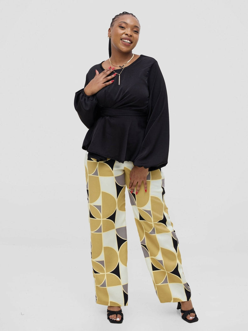 Silk House Collection Rana Pant - Green Print - Shopzetu